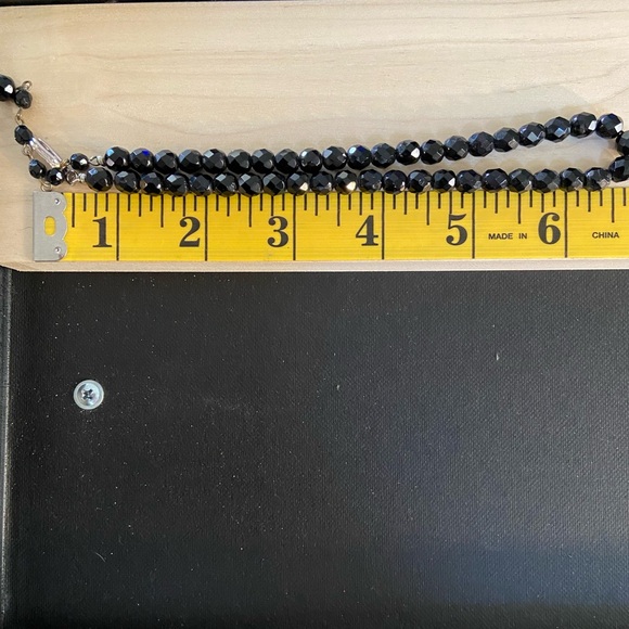 Vintage Black Faceted Glass Necklace❣️ - Picture 3 of 8